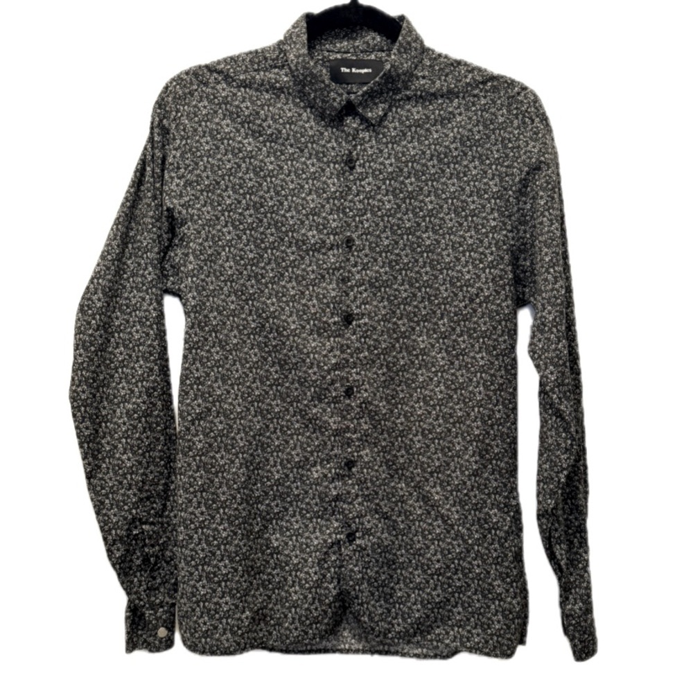 The Kooples Black & White Floral Fitted Button Down Sz S